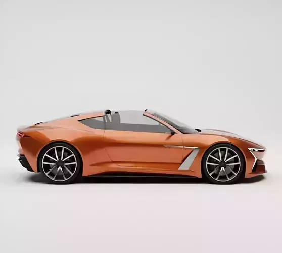 Convertible Supercar Concept Low-poly 3D model 6