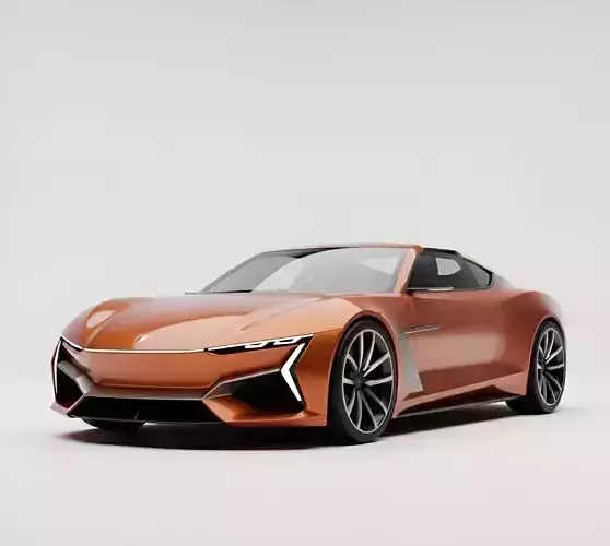 Convertible Supercar Concept Low-poly 3D model 3