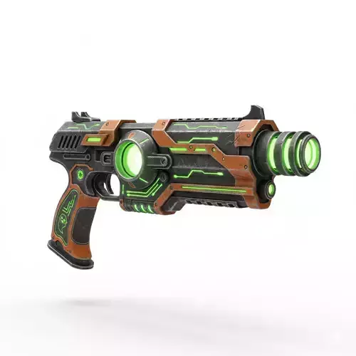 Halloween Spooky Green Plasma Pistol 3D Model
