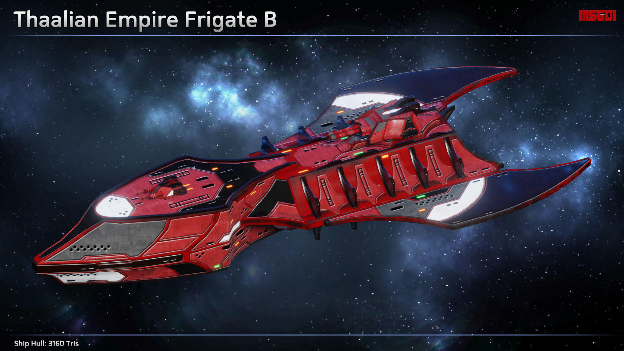 Spaceship Thaalian Empire Frigates Low-poly 3D model_2