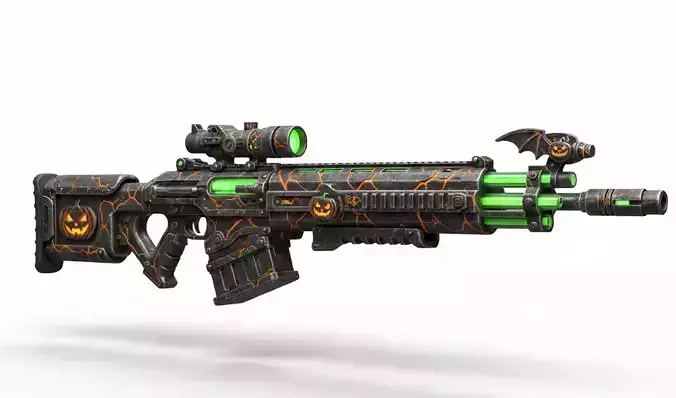 Haunted Jack O Lantern Sniper Rifle 3D Model