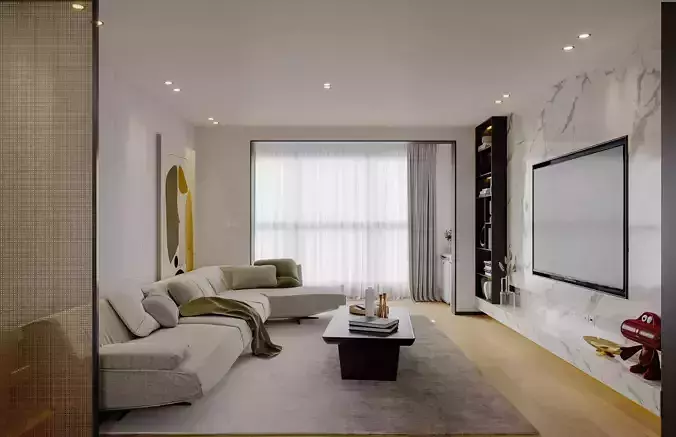 modern living and dining room interior 