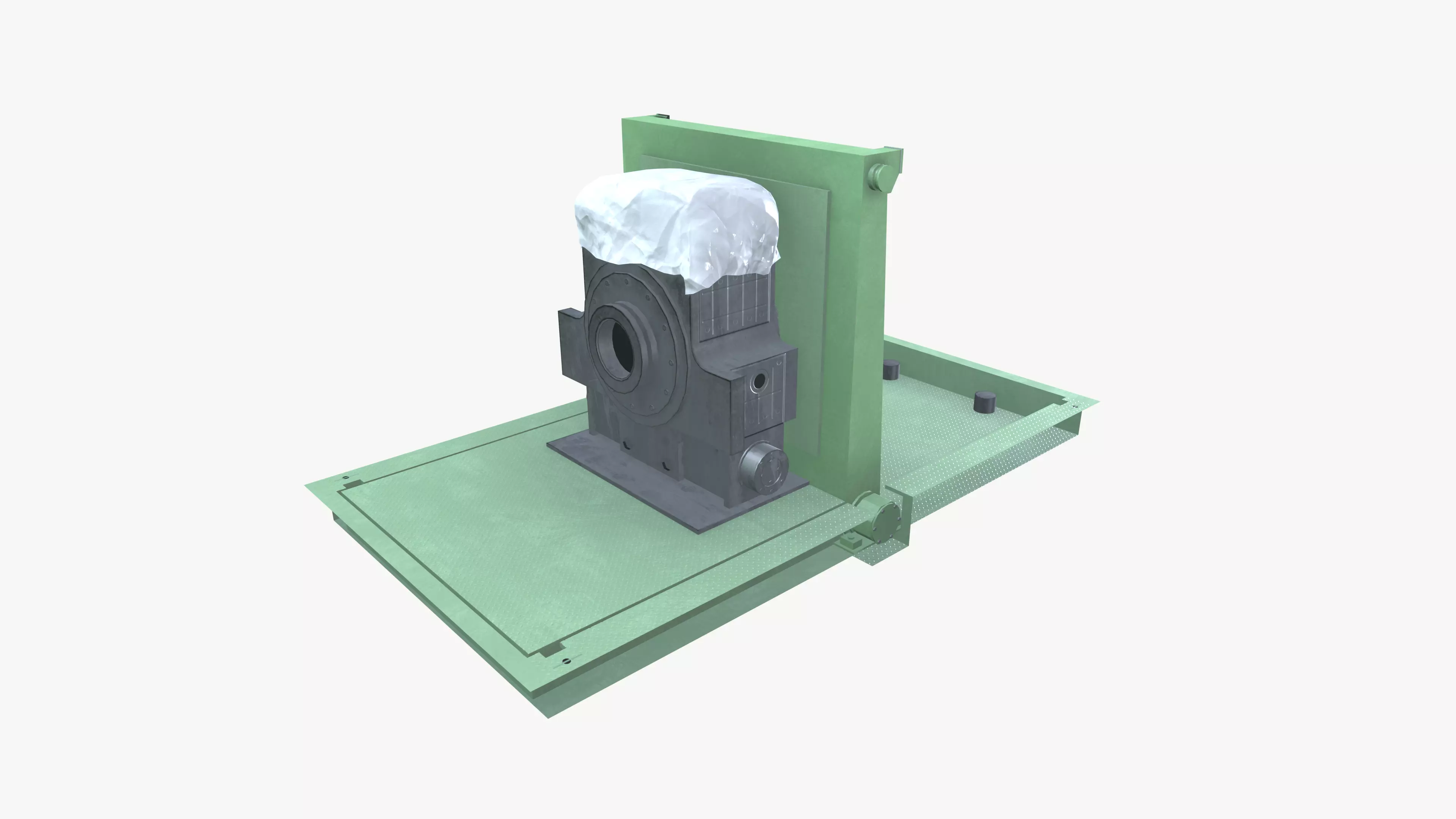 Bur Chock Tilter Low-poly 3D model_0
