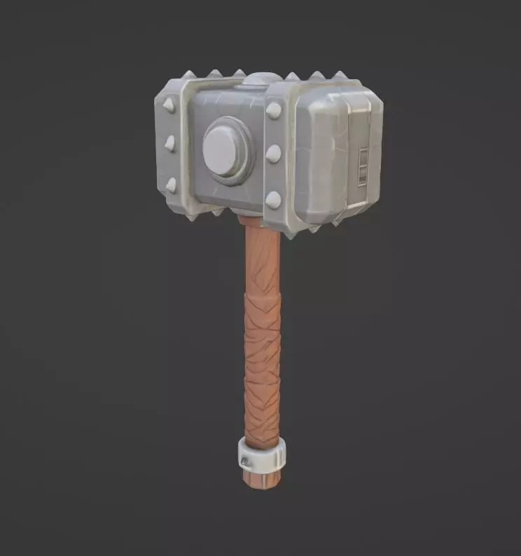 Battle Hammer Low-poly 3D model