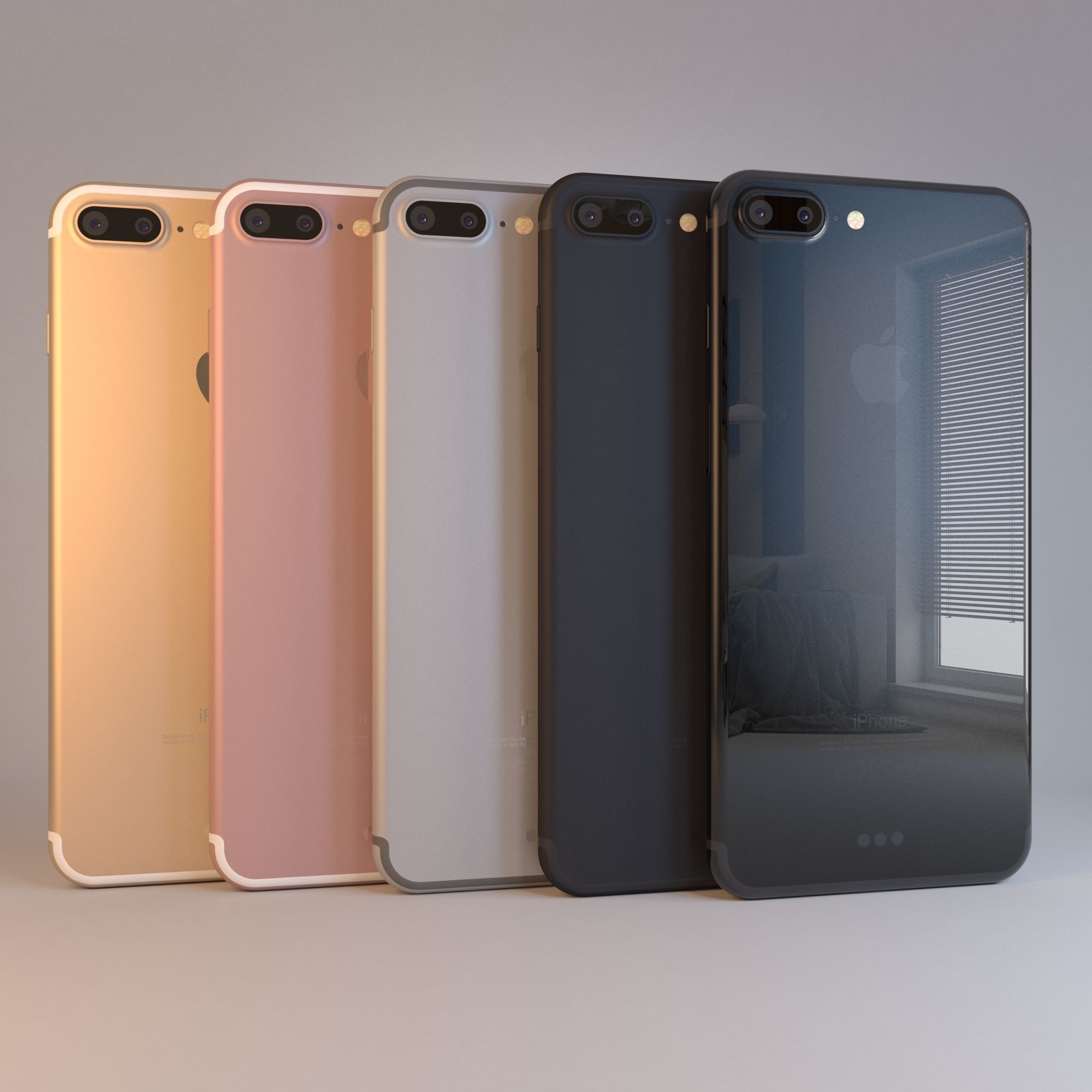 Apple Collection iPhone7 iPhone 7 Plus AirPods Lightning 3D model_5