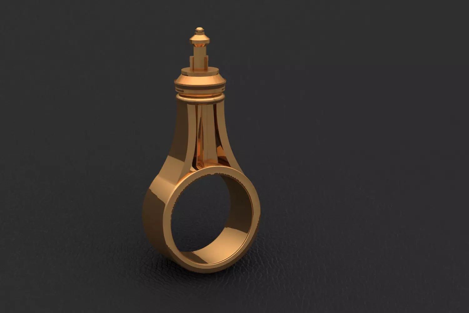 G1036 Golden CN Tower Tribute Ring 3D print model_0