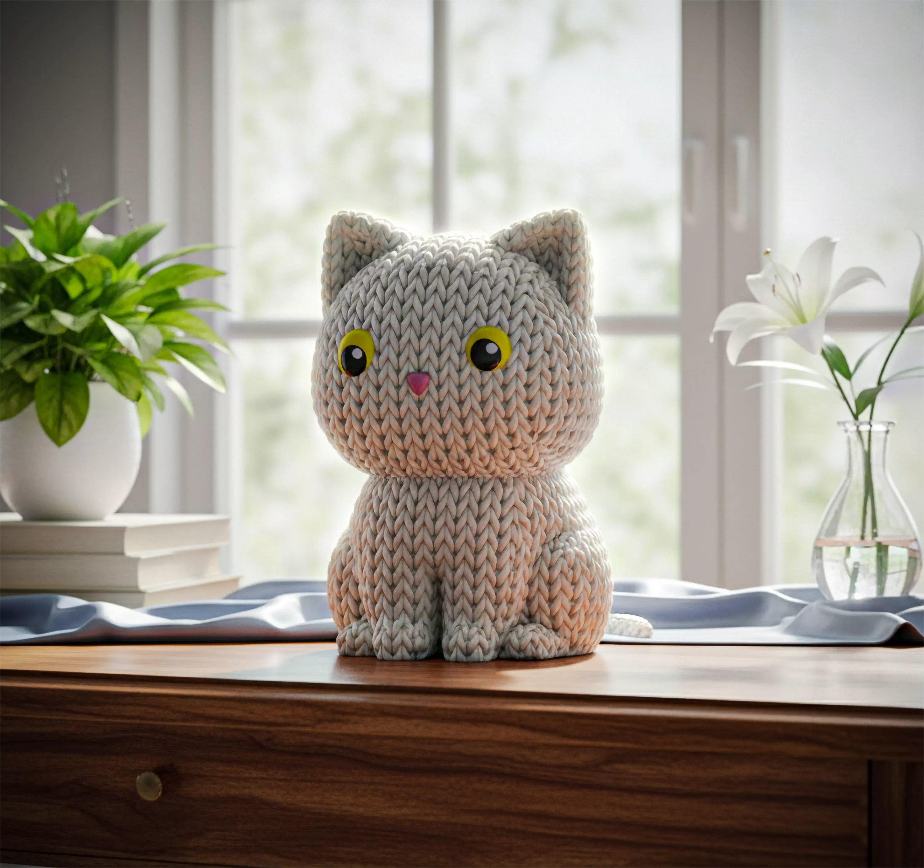 Knitted Cute Cat 3D Printable 3D print model