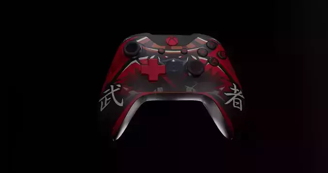 Stylized Warrior-Themed Xbox Controller 3D model