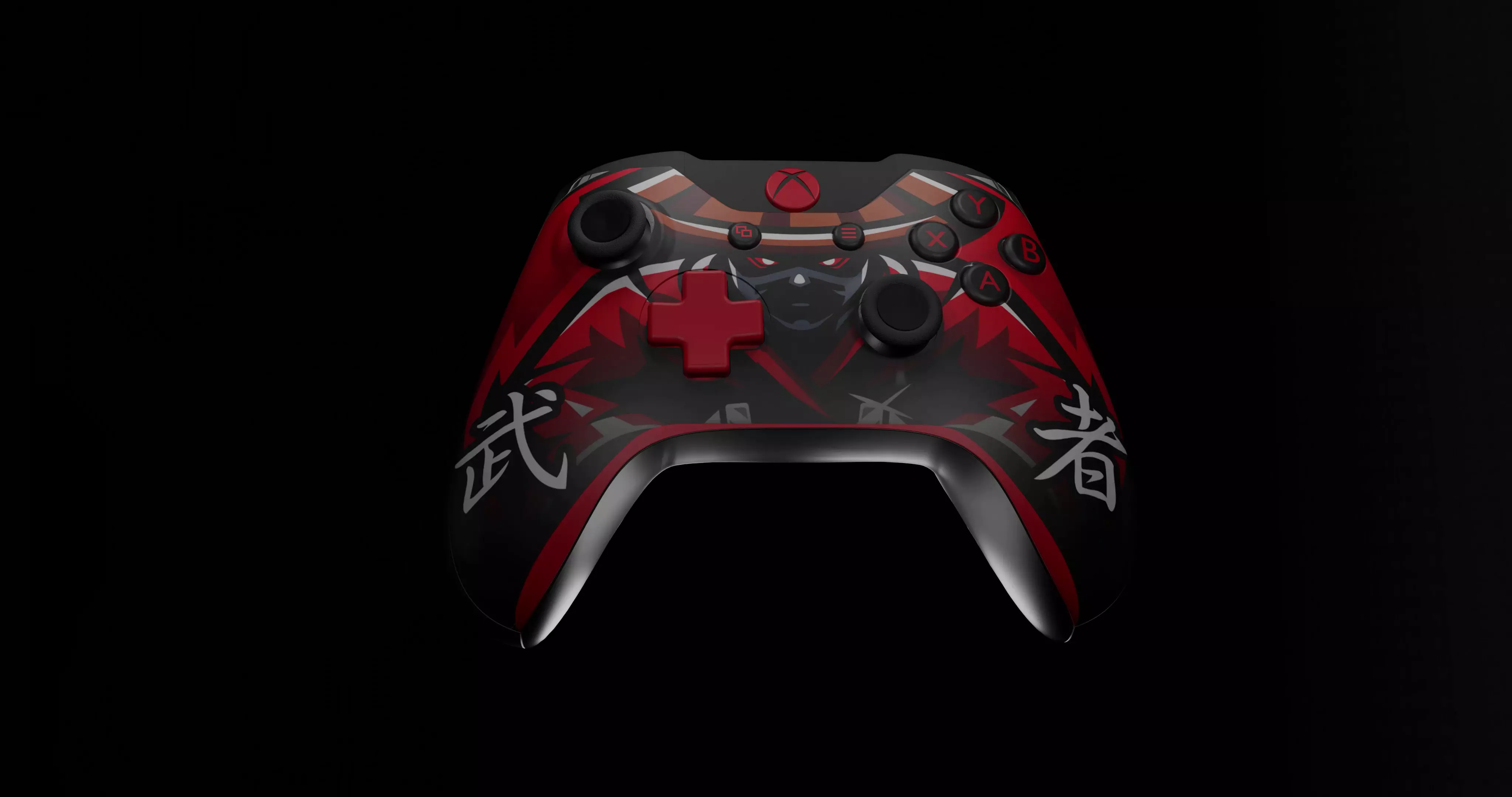 Stylized Warrior-Themed Xbox Controller 3D model
