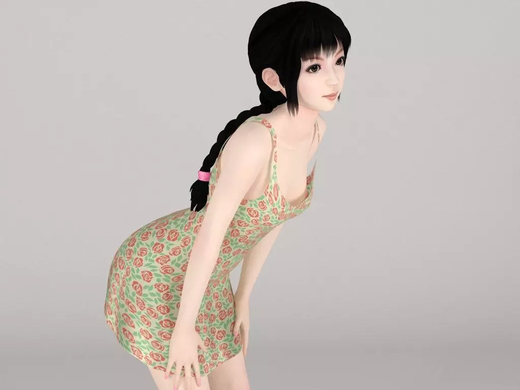 Kumiko various outfit pose 04 3D model_0