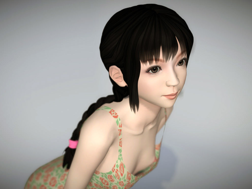 Kumiko various outfit pose 04 3D model_2