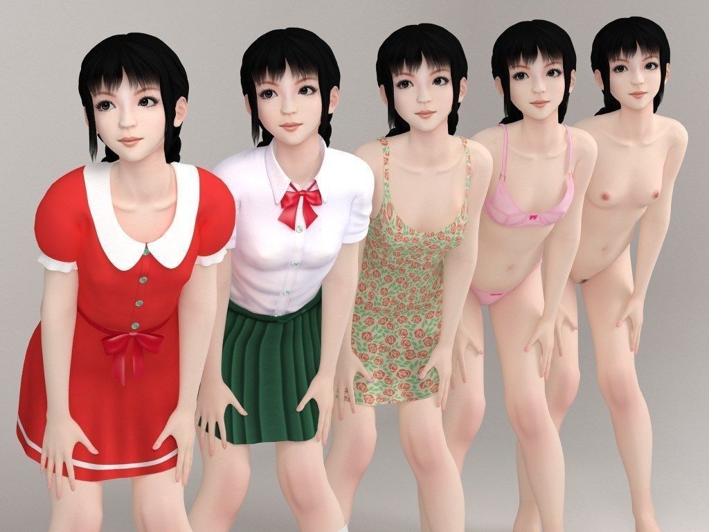 Kumiko various outfit pose 04 3D model_3