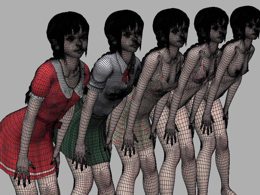 Kumiko various outfit pose 04 3D model_8