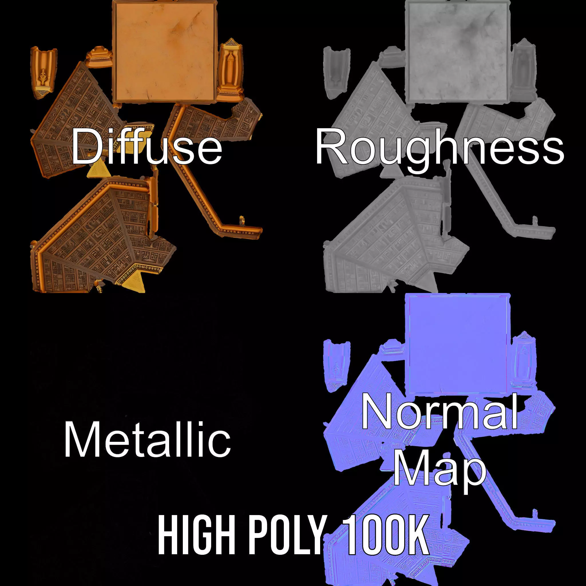 Ancient Pyramid Monument model pack Low-poly 3D model_4