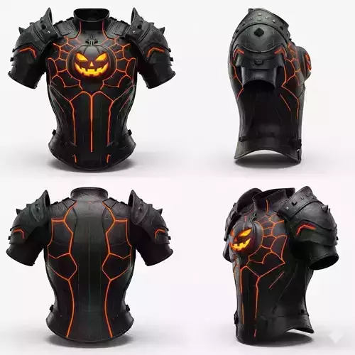 Haunted Jack O Lantern Breastplate 3D Model Cursed Chest Armor