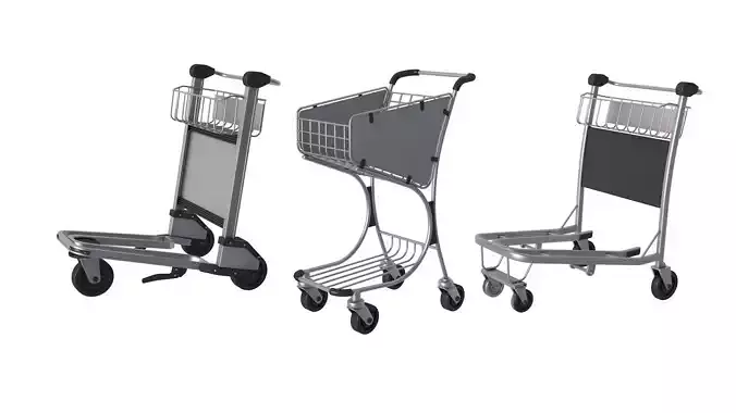 Airport Luggage Trolley 3D model