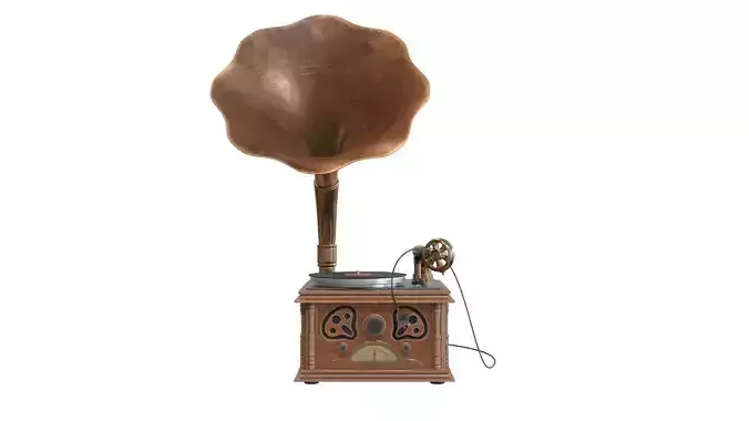 Old vinyl plate player gramophone