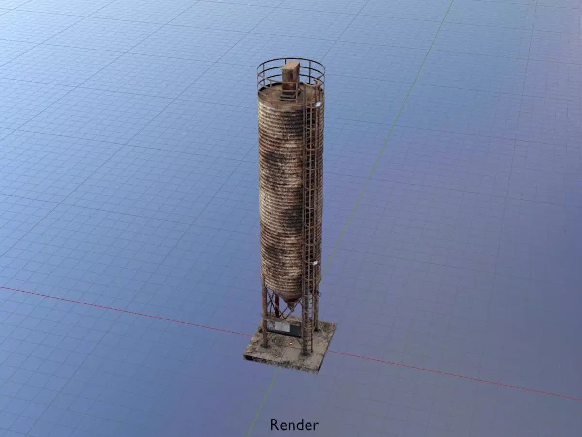 Industrial Cement Silo All Versions 3D Model Collection_29