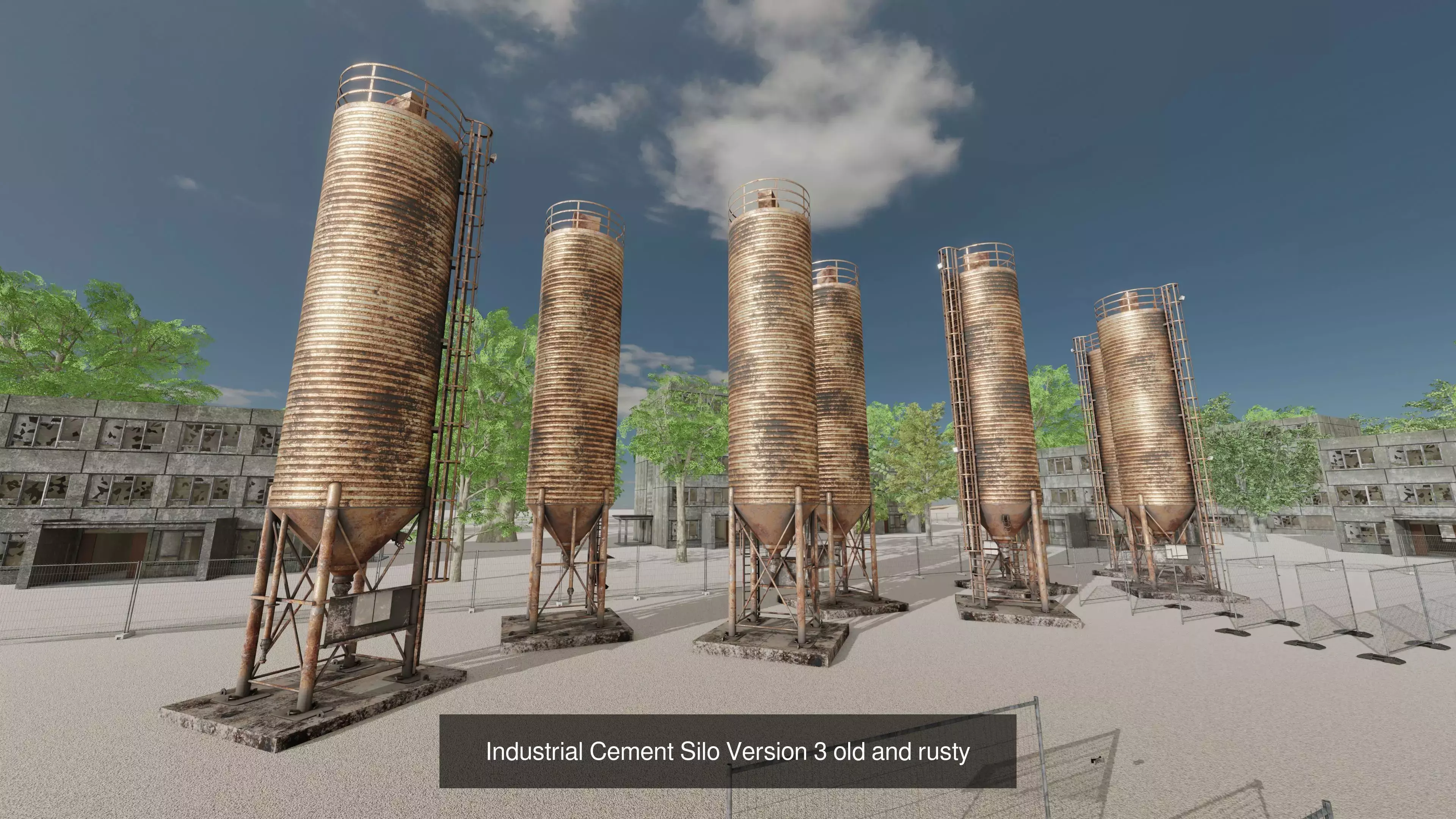 Industrial Cement Silo All Versions 3D Model Collection_11