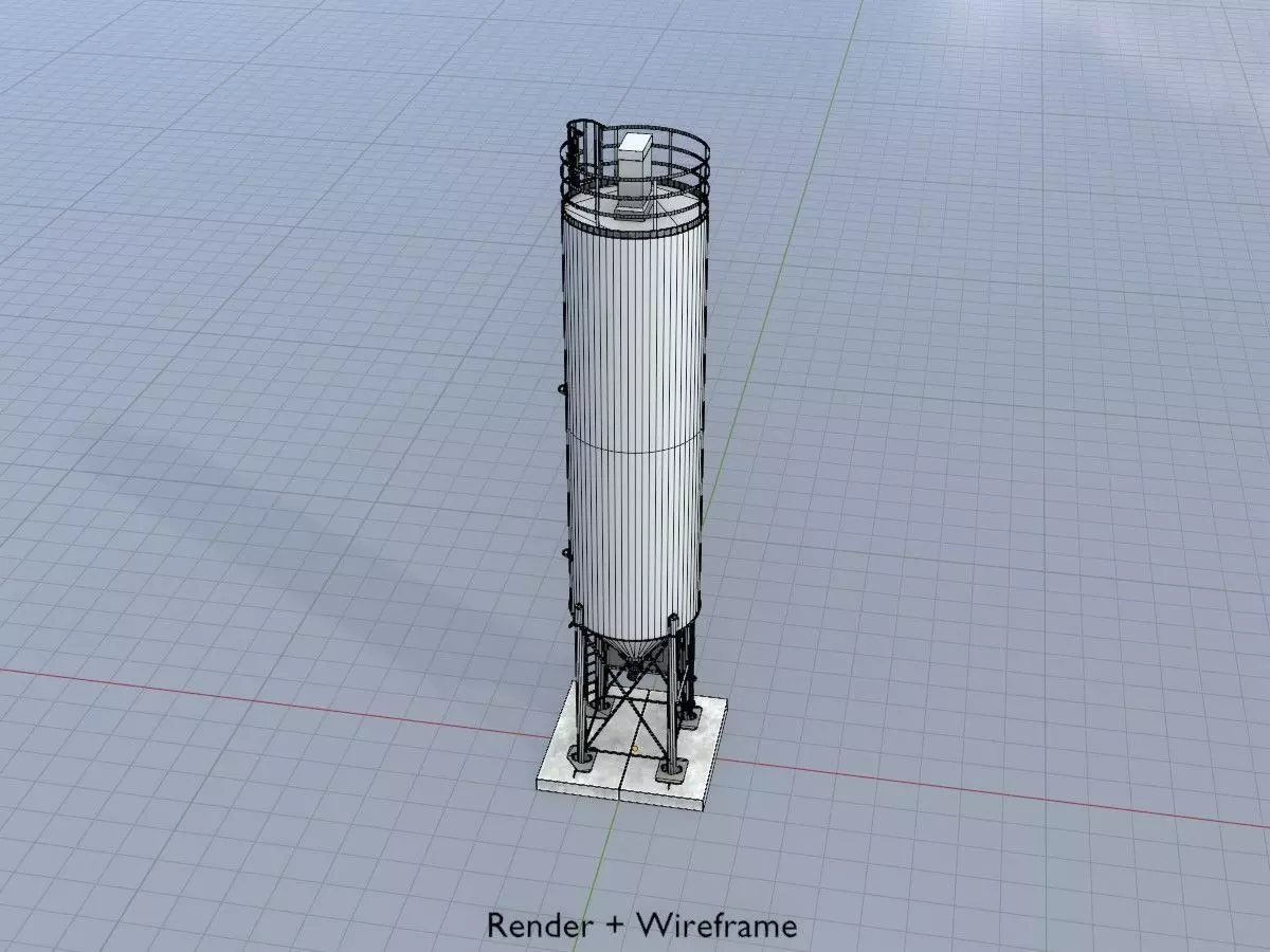 Industrial Cement Silo All Versions 3D Model Collection_49