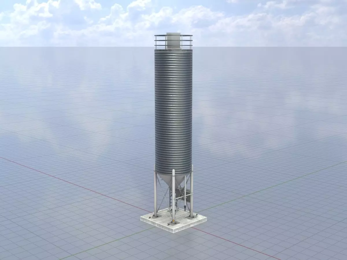 Industrial Cement Silo All Versions 3D Model Collection_54