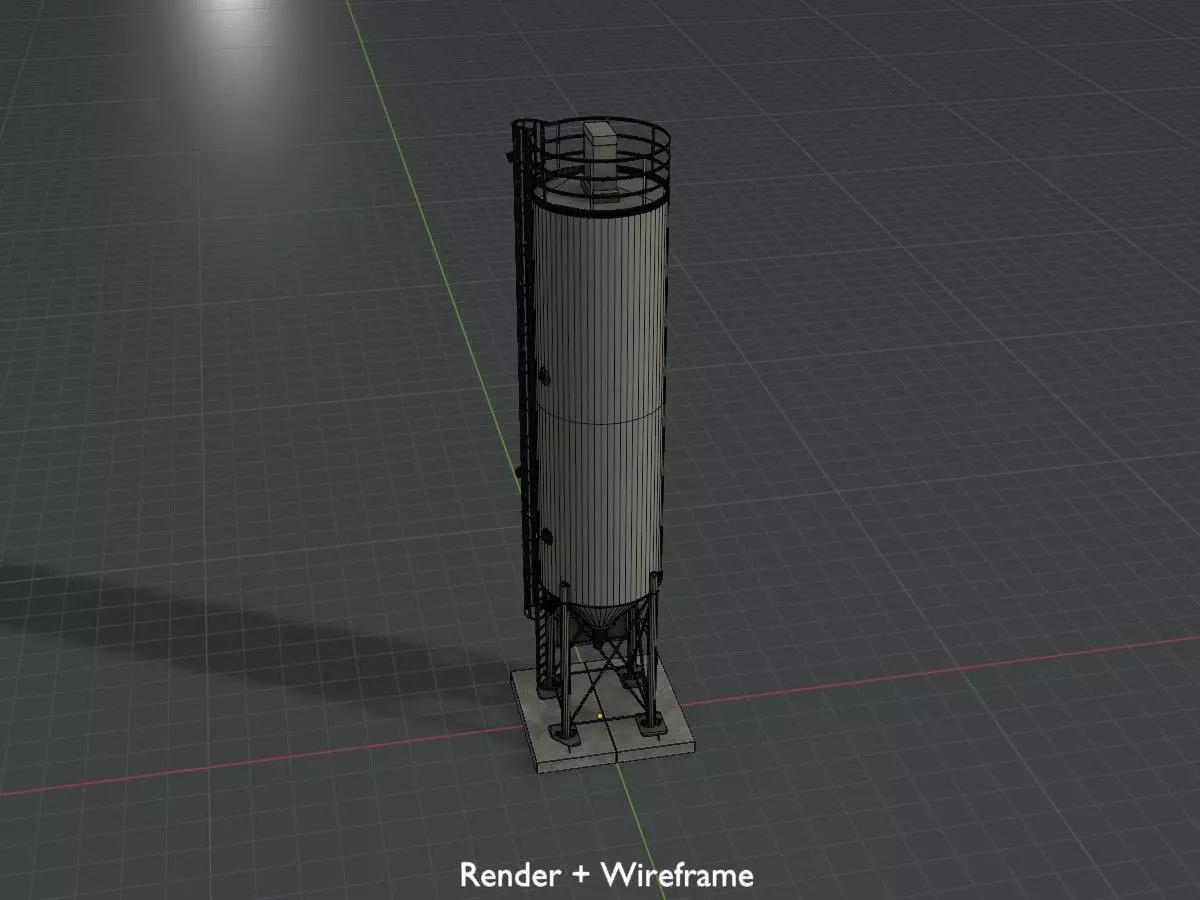 Industrial Cement Silo All Versions 3D Model Collection_52