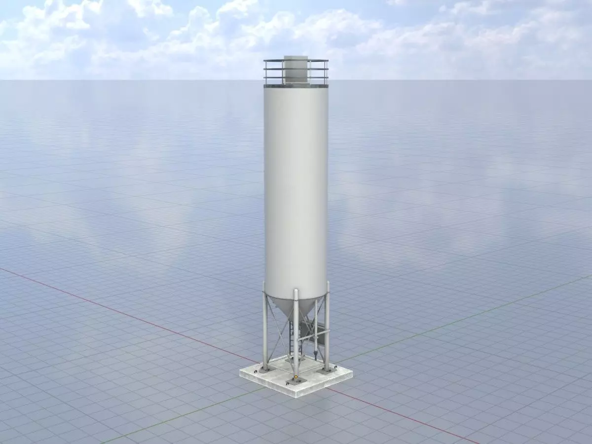 Industrial Cement Silo All Versions 3D Model Collection_34