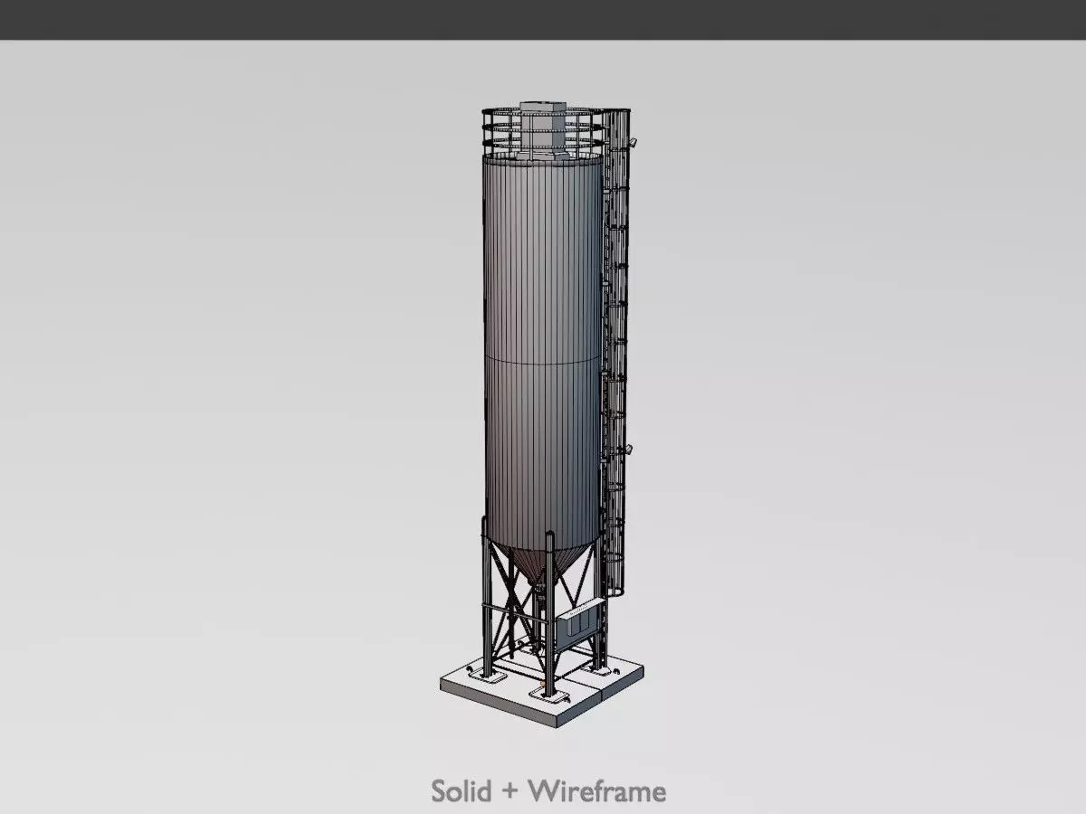 Industrial Cement Silo All Versions 3D Model Collection_35