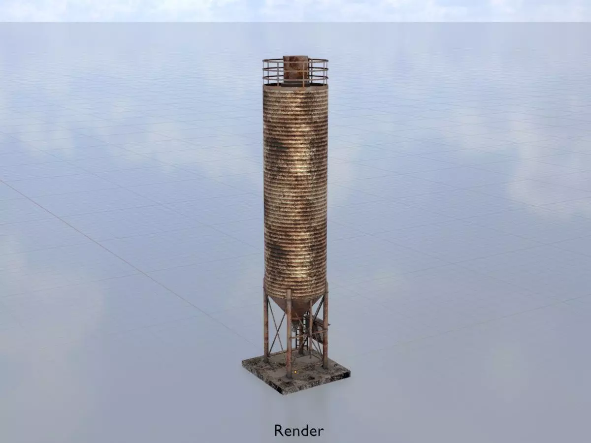 Industrial Cement Silo All Versions 3D Model Collection_23