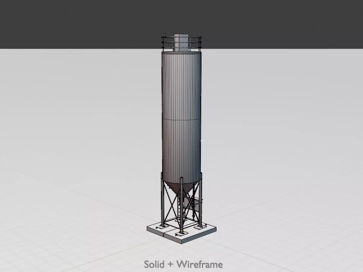 Industrial Cement Silo All Versions 3D Model Collection_53