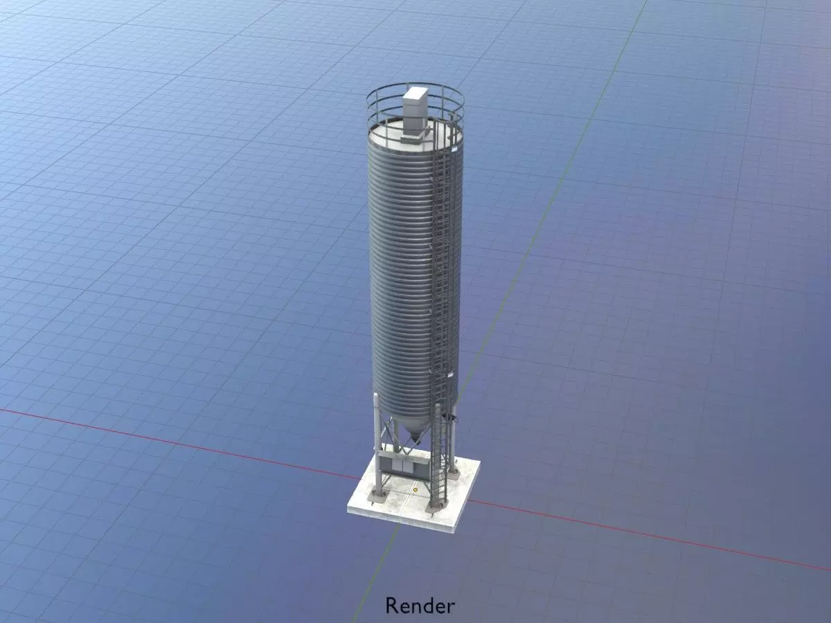 Industrial Cement Silo All Versions 3D Model Collection_64