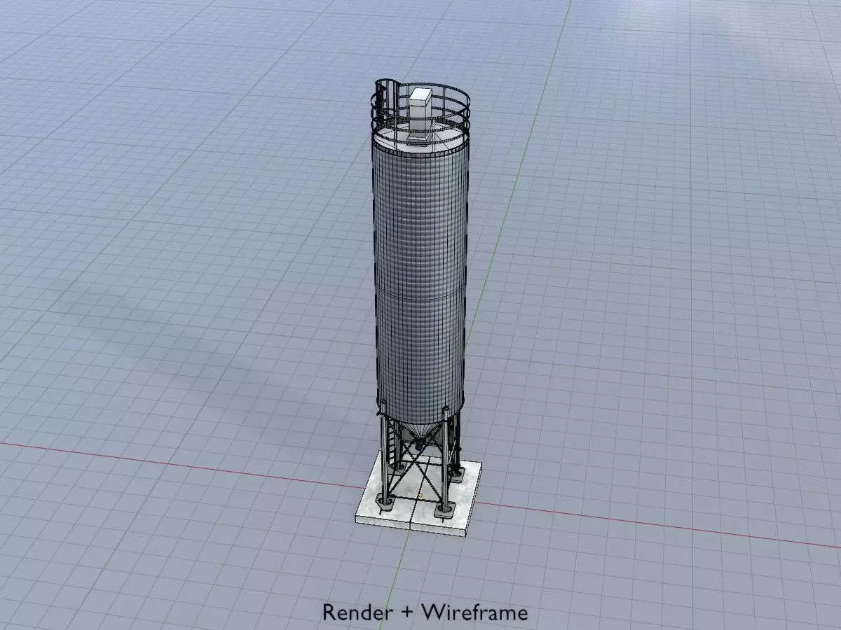 Industrial Cement Silo All Versions 3D Model Collection_68