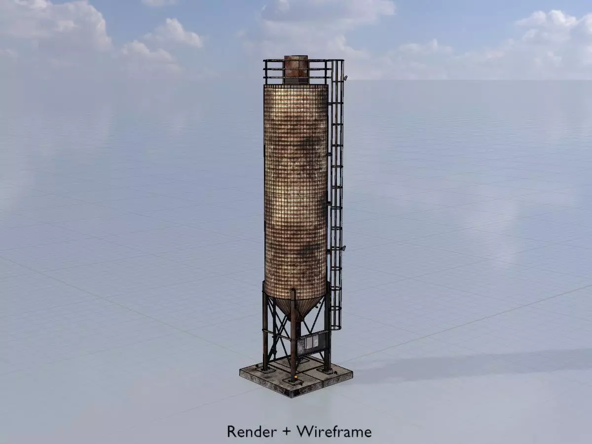 Industrial Cement Silo All Versions 3D Model Collection_16