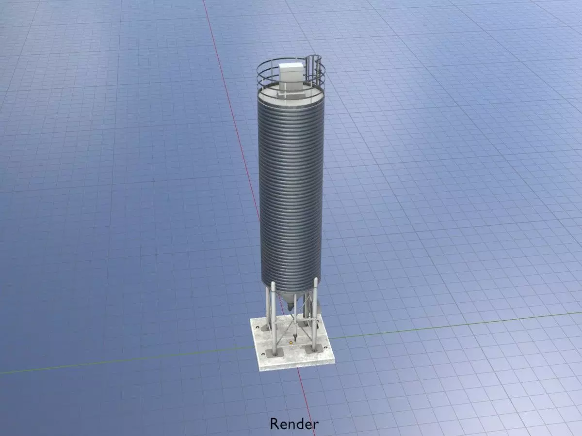 Industrial Cement Silo All Versions 3D Model Collection_63