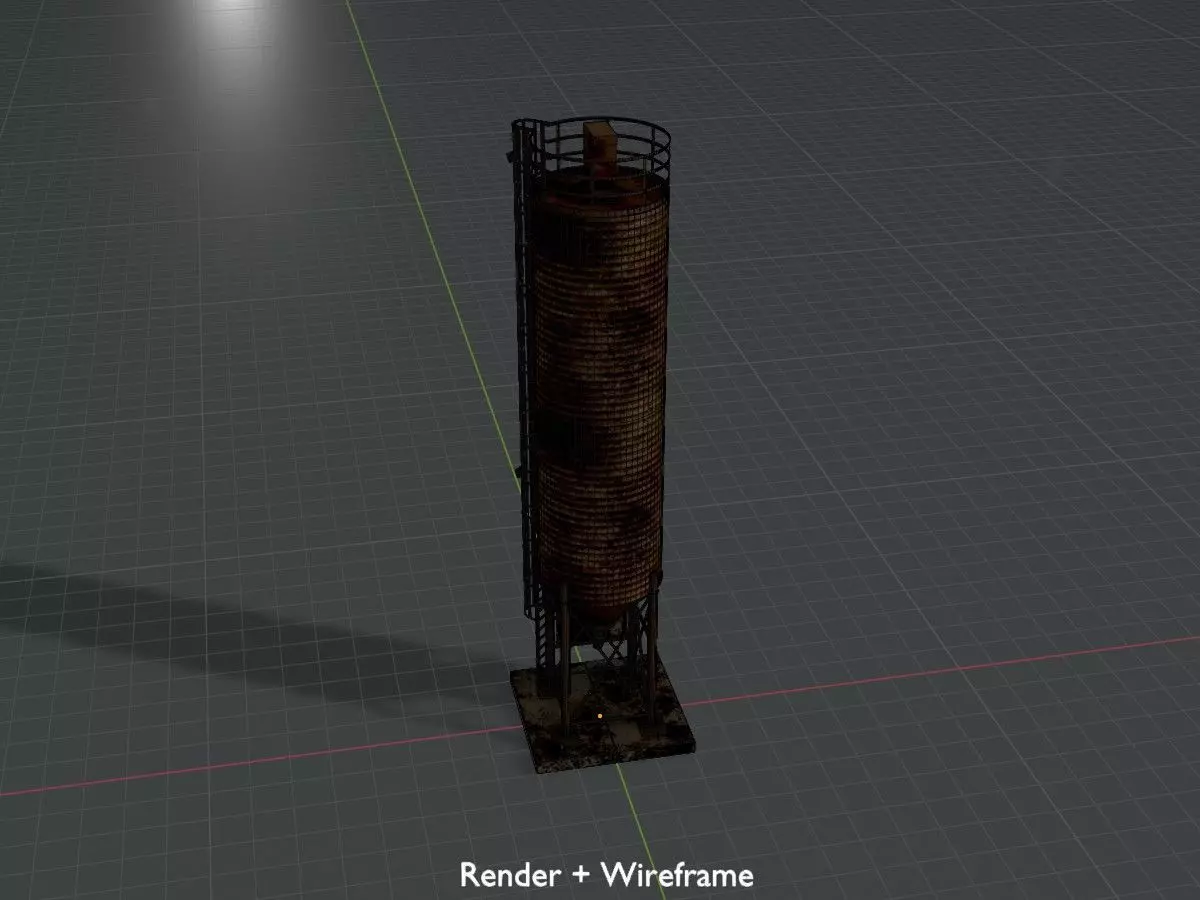 Industrial Cement Silo All Versions 3D Model Collection_18