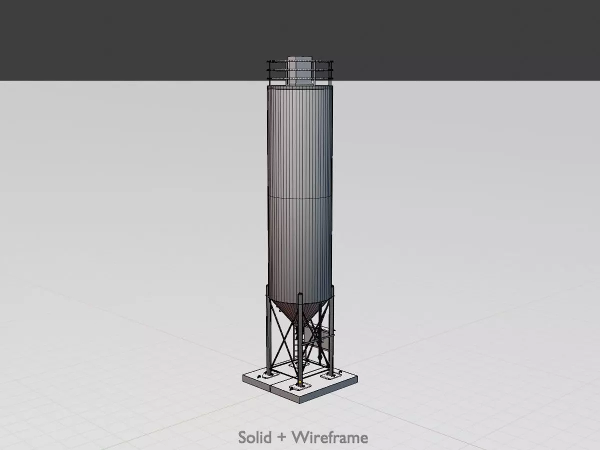 Industrial Cement Silo All Versions 3D Model Collection_19