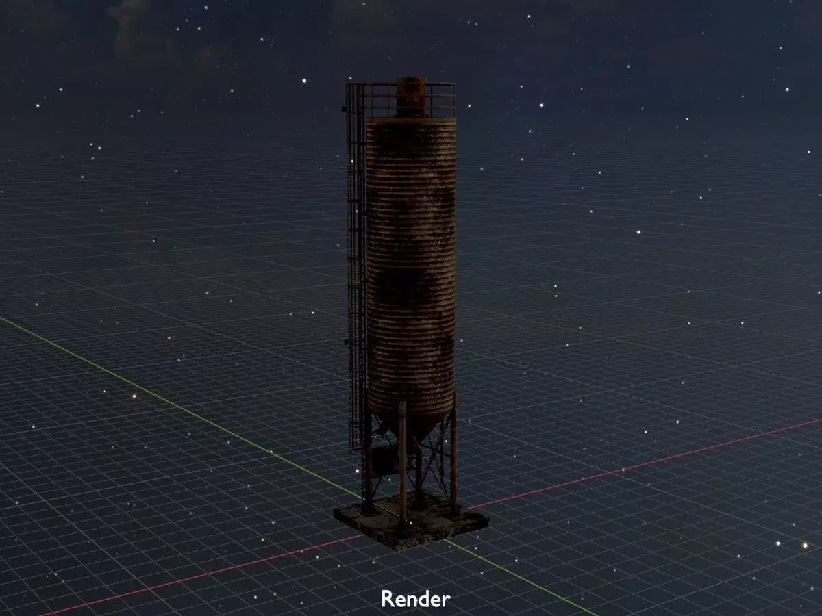 Industrial Cement Silo All Versions 3D Model Collection_30