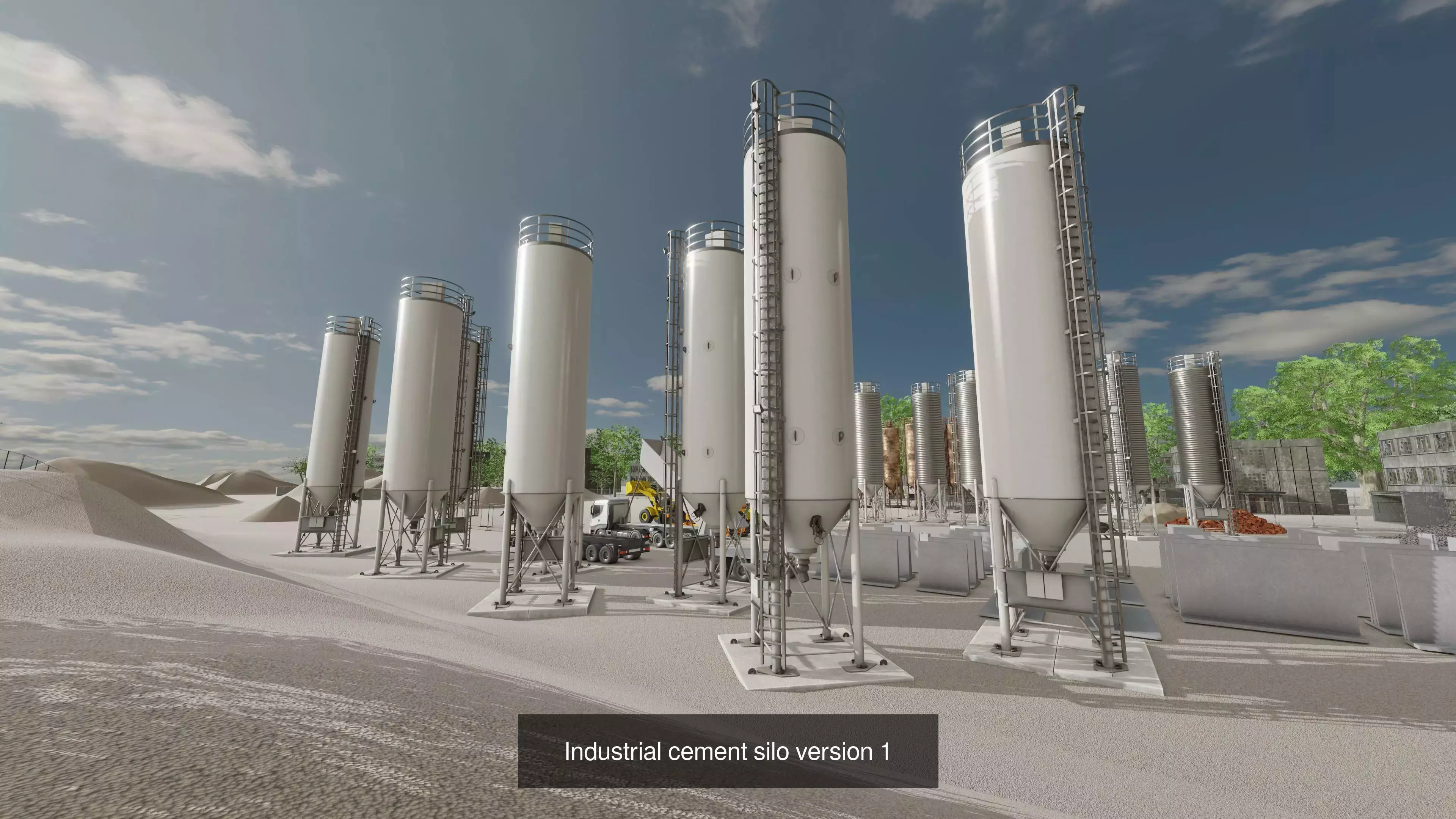 Industrial Cement Silo All Versions 3D Model Collection_9