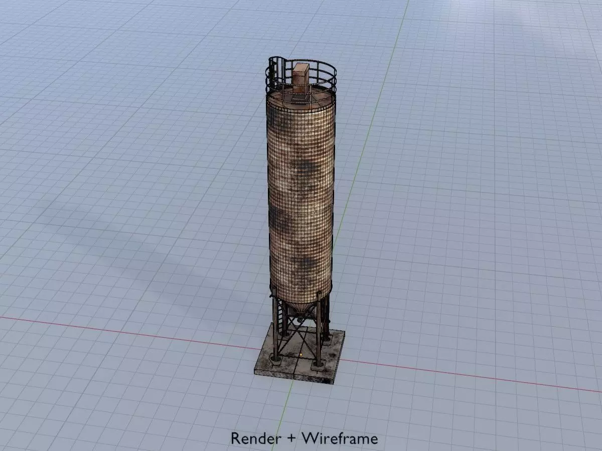 Industrial Cement Silo All Versions 3D Model Collection_15