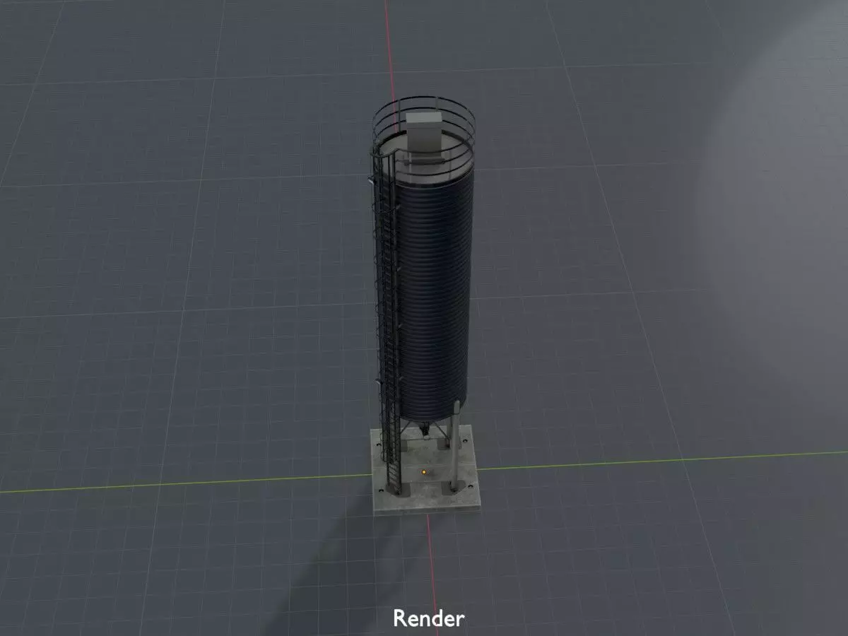 Industrial Cement Silo All Versions 3D Model Collection_61