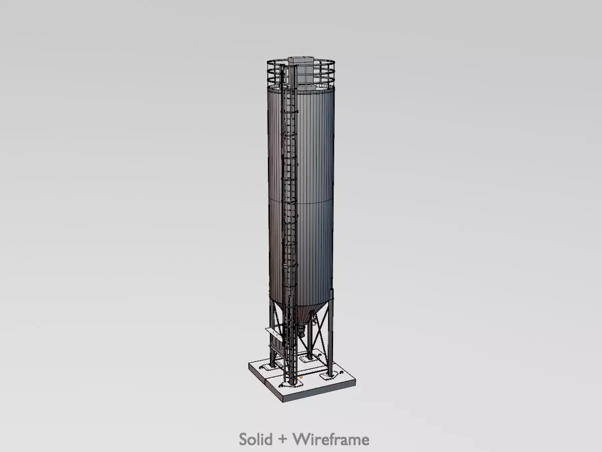 Industrial Cement Silo All Versions 3D Model Collection_56