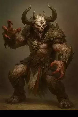 Armored Demon Warrior 3D Model Dark Fantasy Creature Low-poly 3D model