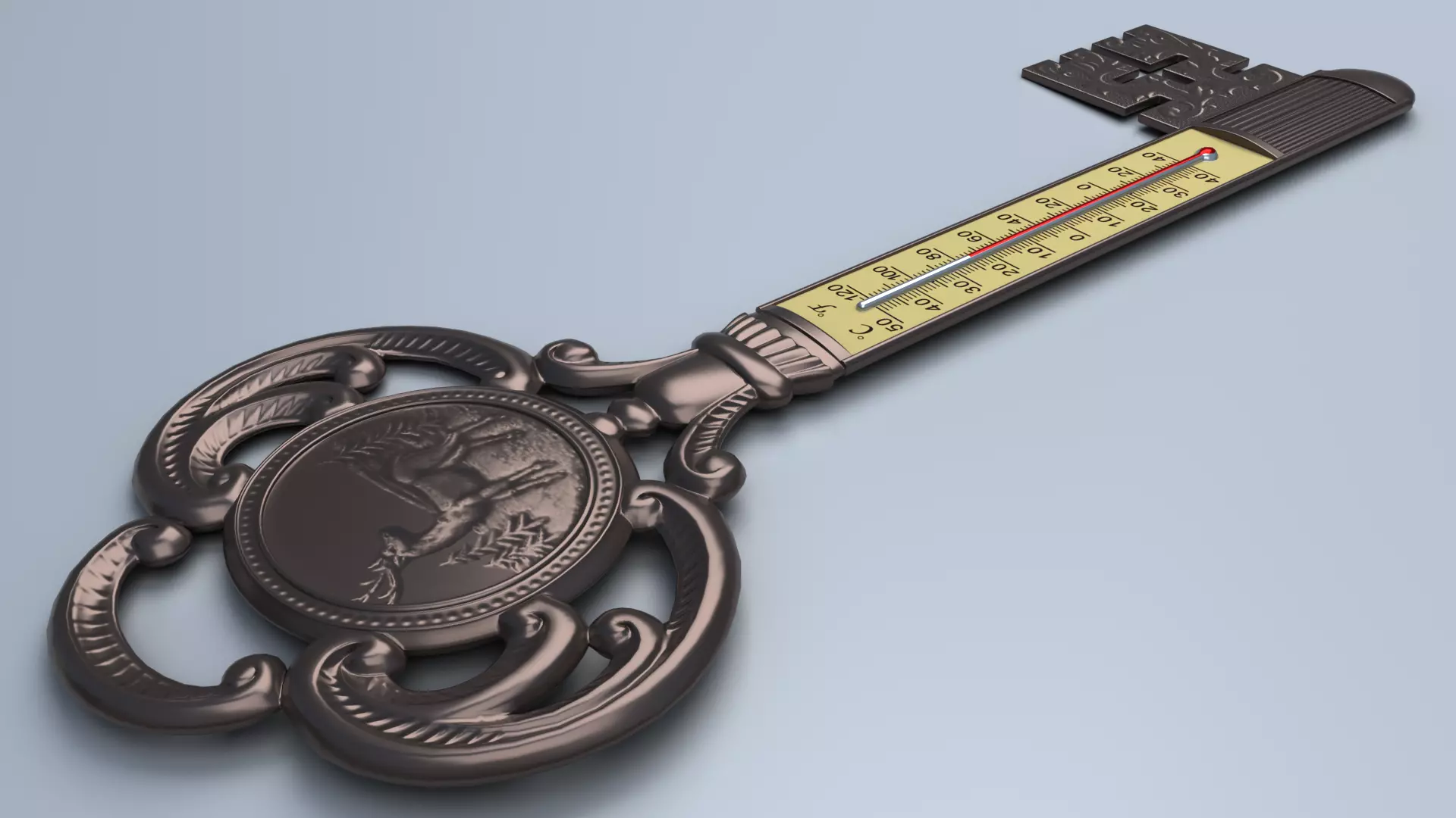 Antique Room Thermometer 3D model_20
