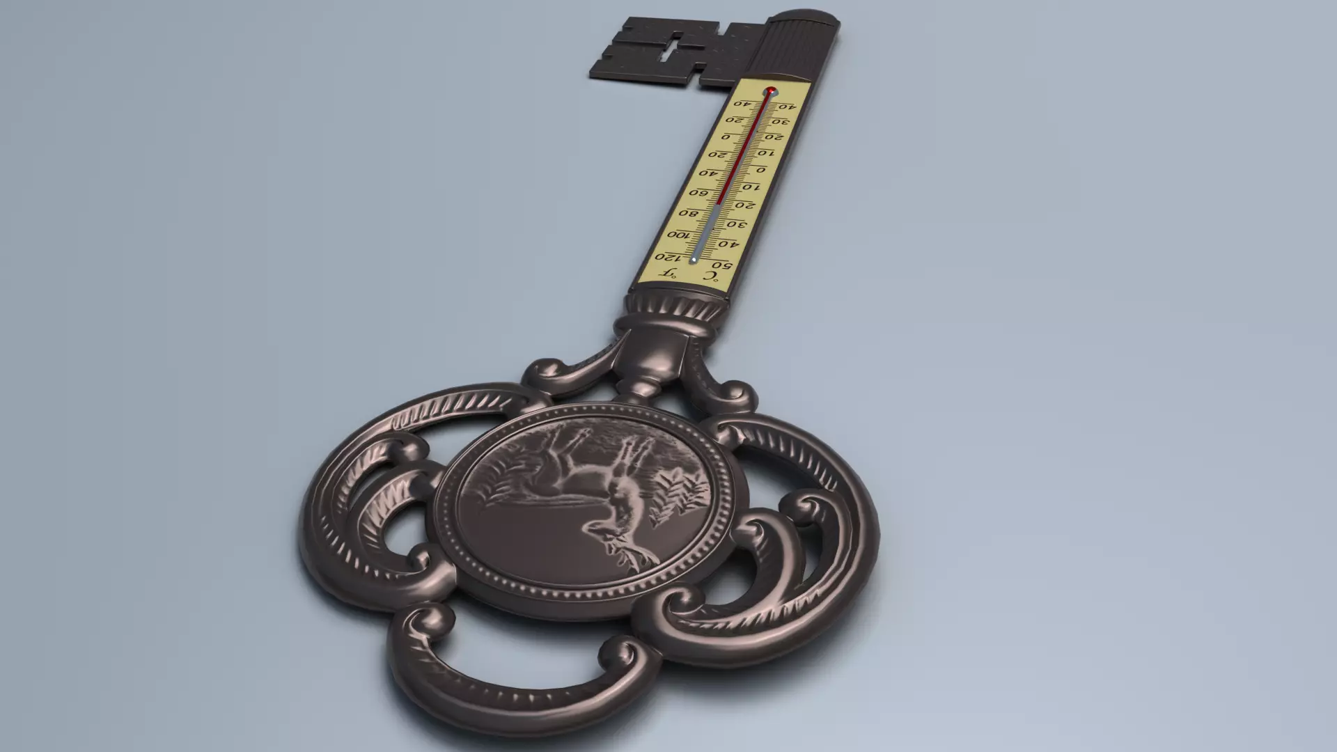 Antique Room Thermometer 3D model_17