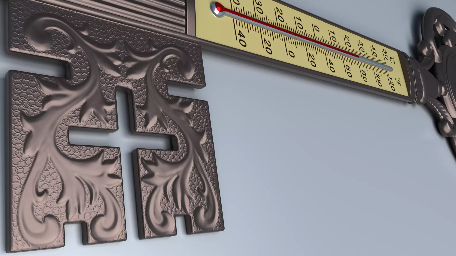 Antique Room Thermometer 3D model_52