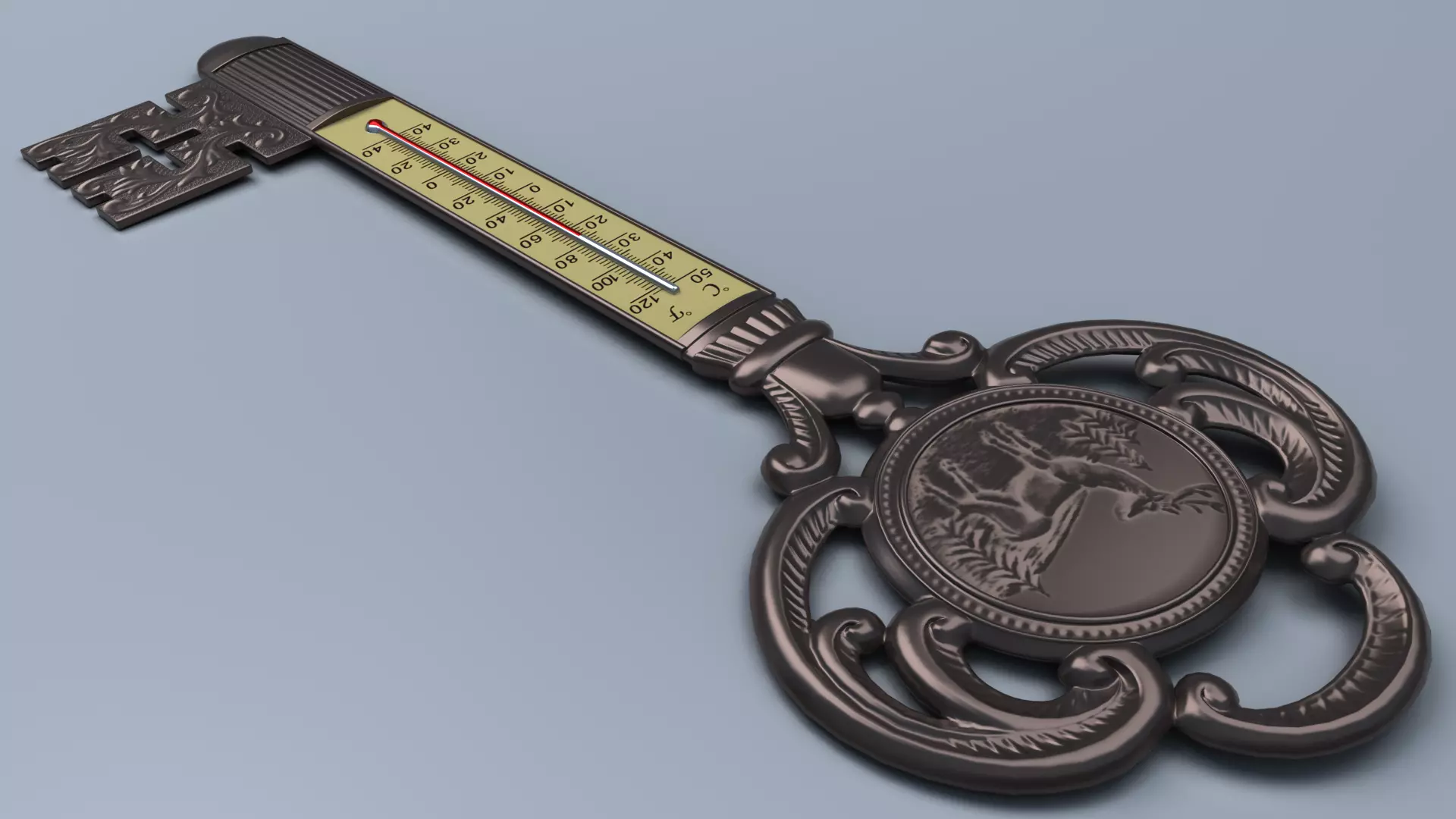 Antique Room Thermometer 3D model_10
