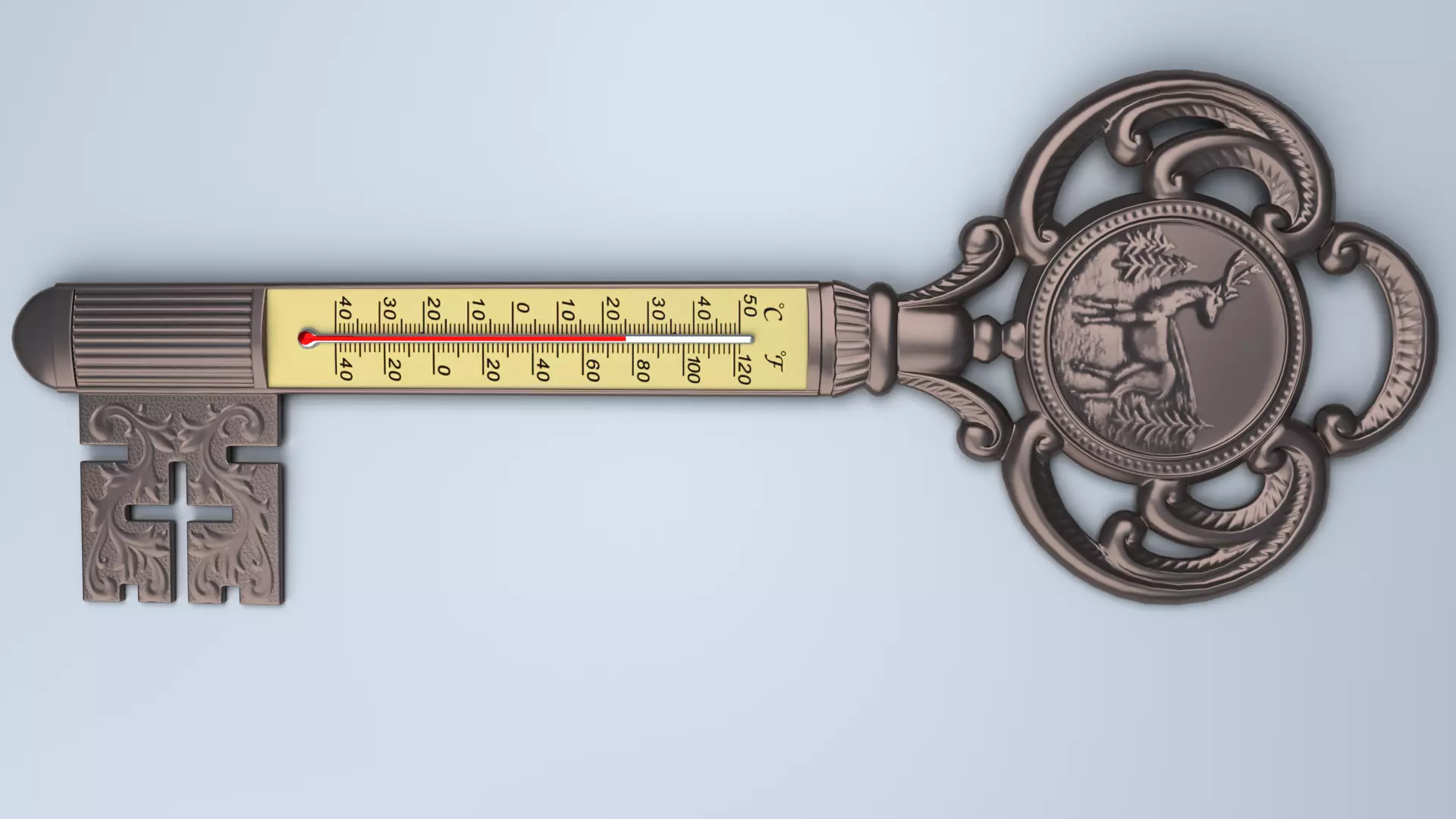 Antique Room Thermometer 3D model_46