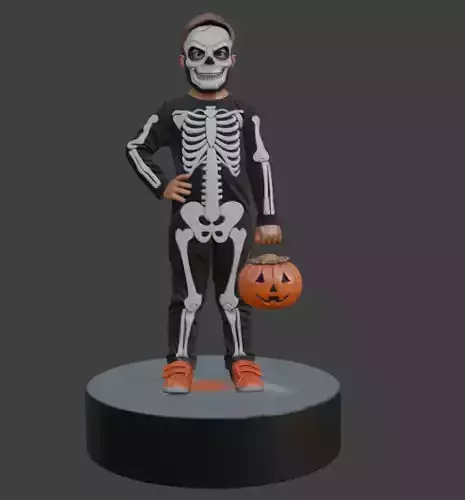 Halloween Skeleton Kid 3D Model 3D print model