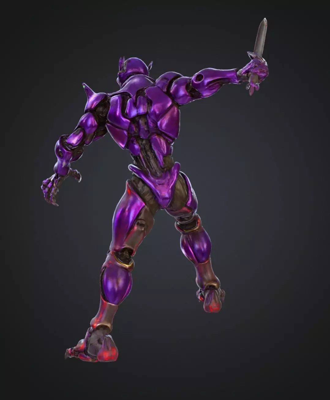 Cybernetic Titan Warrior 3D Model Sci Fi Mecha Character Low-poly 3D model_5
