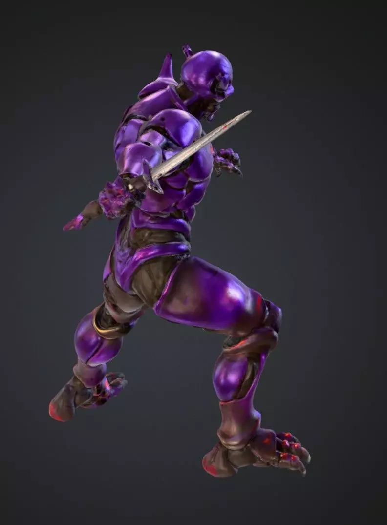 Cybernetic Titan Warrior 3D Model Sci Fi Mecha Character Low-poly 3D model_4